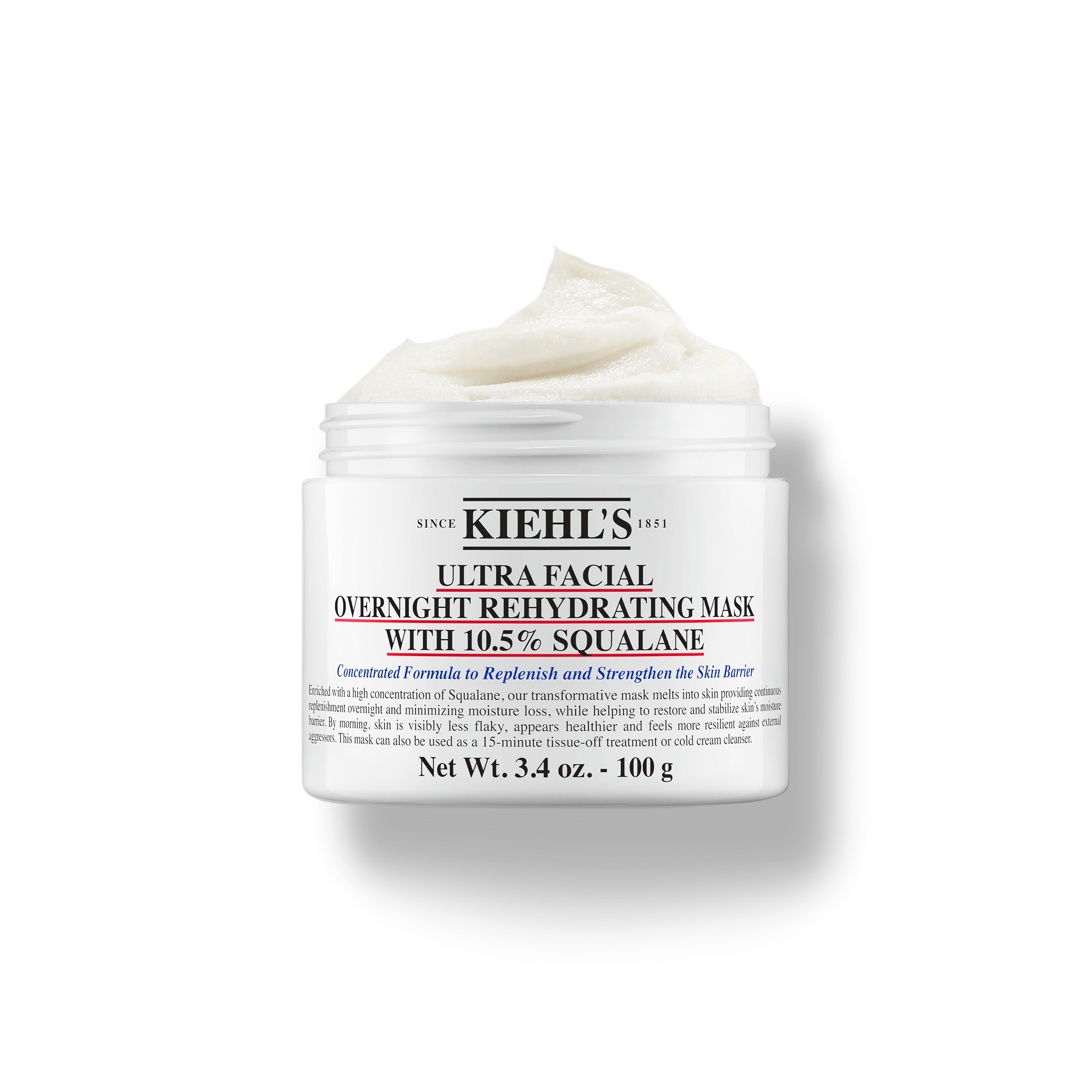 Kiehl’s Ultra Facial Overnight Rehydrating Mask With 10.5% Squalane