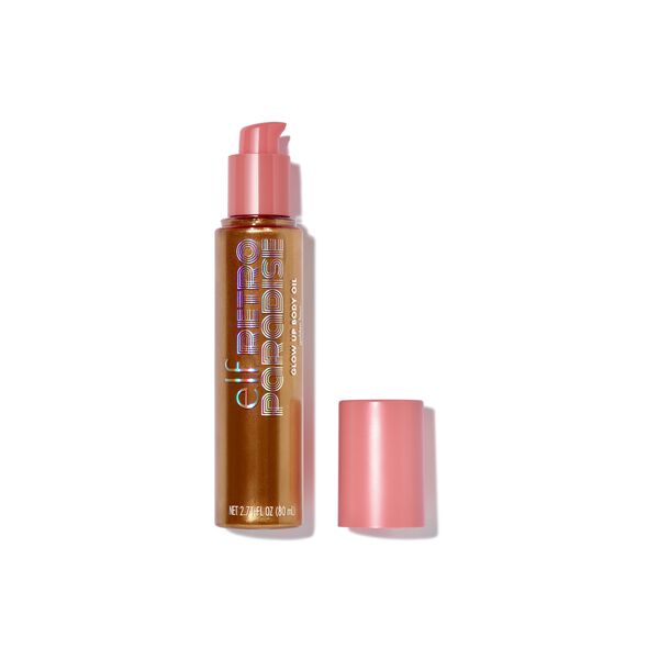 e.l.f. Cosmetics Retro Paradise Glow Up Body Oil in Golden Hour - Vegan and Cruelty-Free Makeup e.l.f. Cosmetics Retro Paradise Glow Up Body Oil in Golden Hour - Vegan and Cruelty-Free Makeup