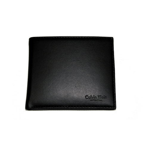Calvin Klein Leather Wallet Black With ID Flap
