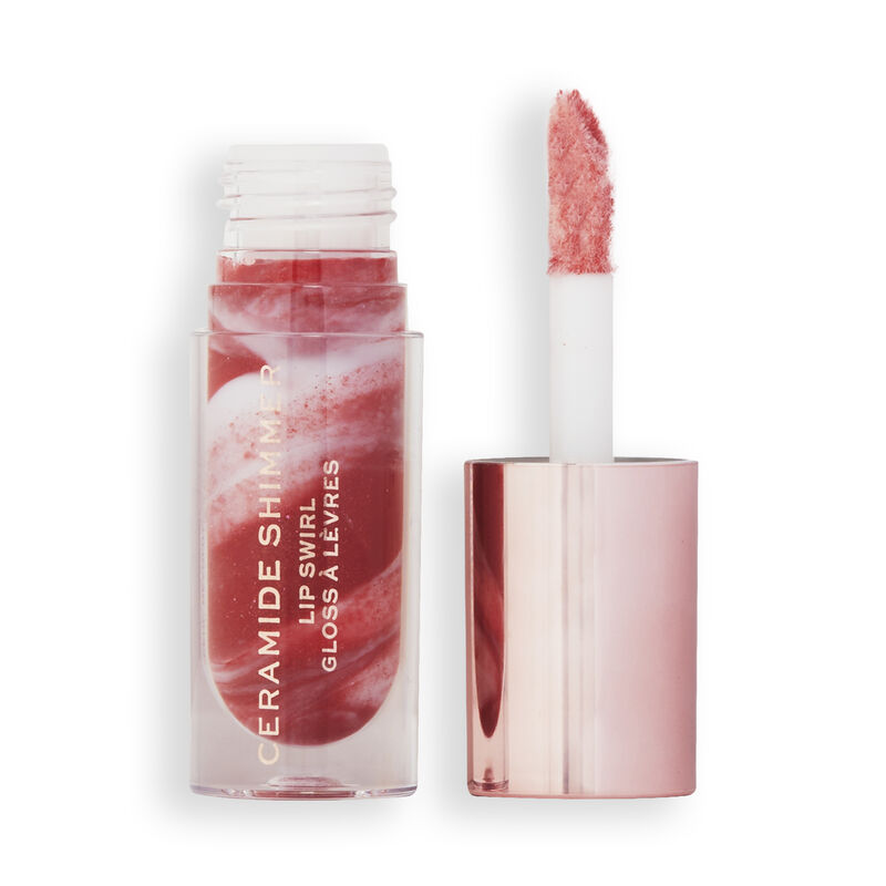 Makeup Revolution Festive Allure Ceramide Shimmer Lip Swirl Out Out Red