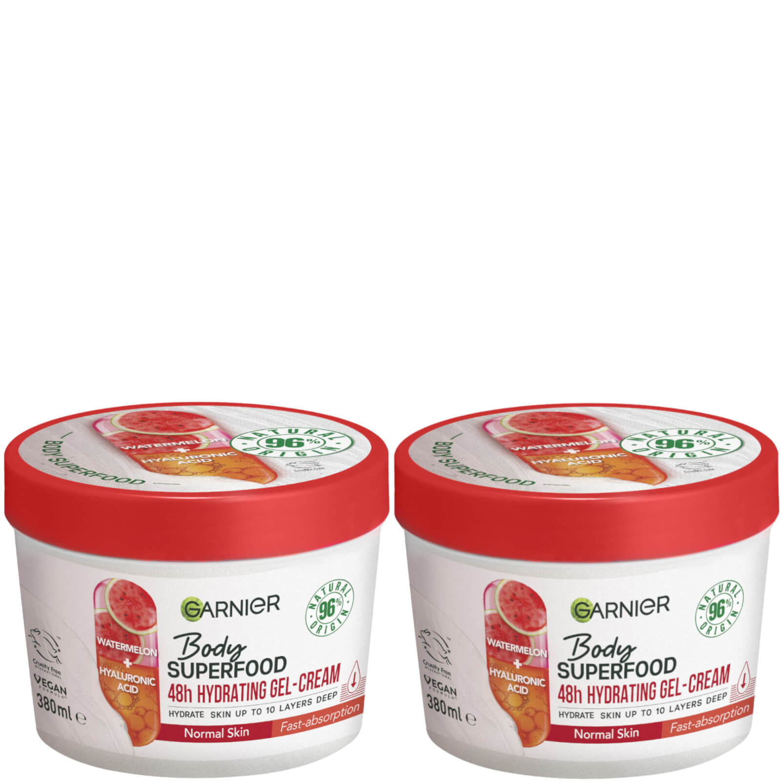 Garnier Body Superfood, Nourishing Body Cream Duos – Watermelon & Hyaluronic Acid