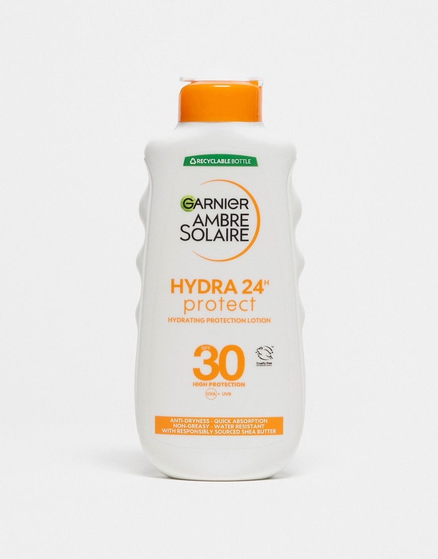Garnier Ambre Solaire SPF 30 Hydra 24 Hour Protect Hydrating Sun Cream Lotion, 200ml-No Colour