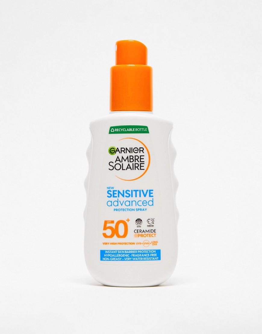 Garnier Ambre Solaire SPF 50+ Sensitive Advanced Hypoallergenic Sun Cream Spray 150ml-No Colour