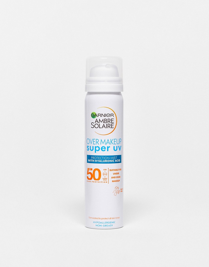 Garnier Ambre Solaire SPF 50 Super UV Over Makeup Face Mist 75ml-Clear
