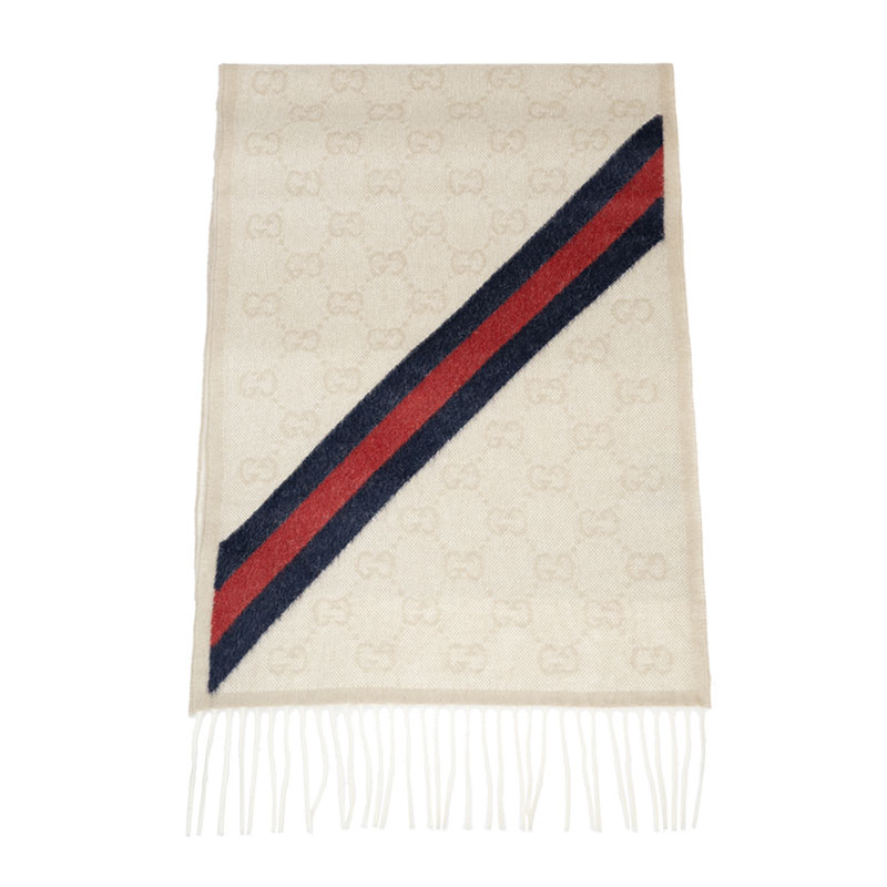 Gucci – Unisex Scarf 100% Wool Beige