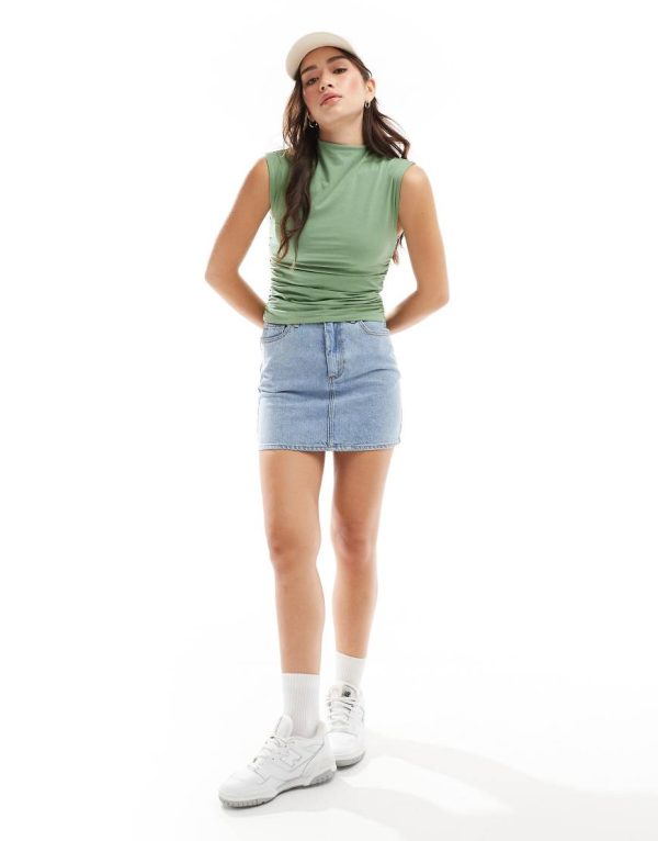 Abercrombie & Fitch Paloma mock neck tank top in green Abercrombie & Fitch Paloma mock neck tank top in green