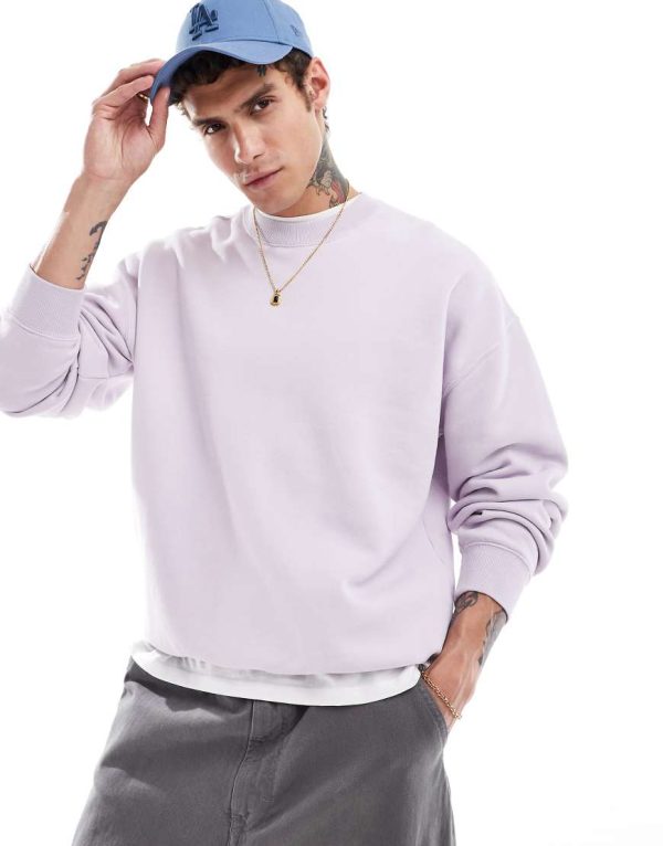 Abercrombie & Fitch essential sundrenched sweatshirt in lilac-Purple Abercrombie & Fitch essential sundrenched sweatshirt in lilac-Purple