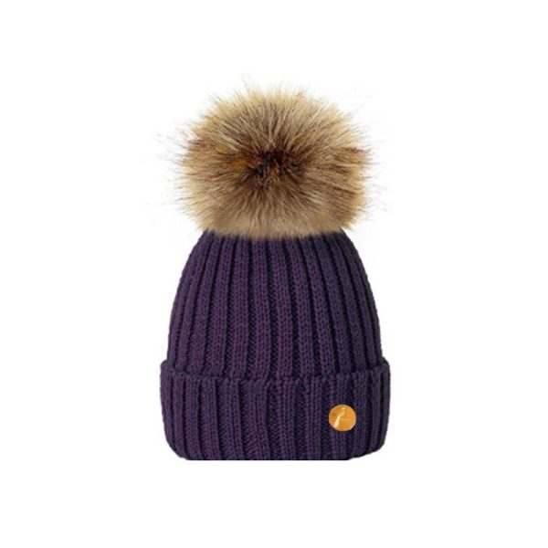 Hortons England Meribel PomPom Hat - Purple