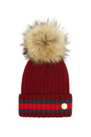 Hortons Kloster Pom Pom Hat Burgundy