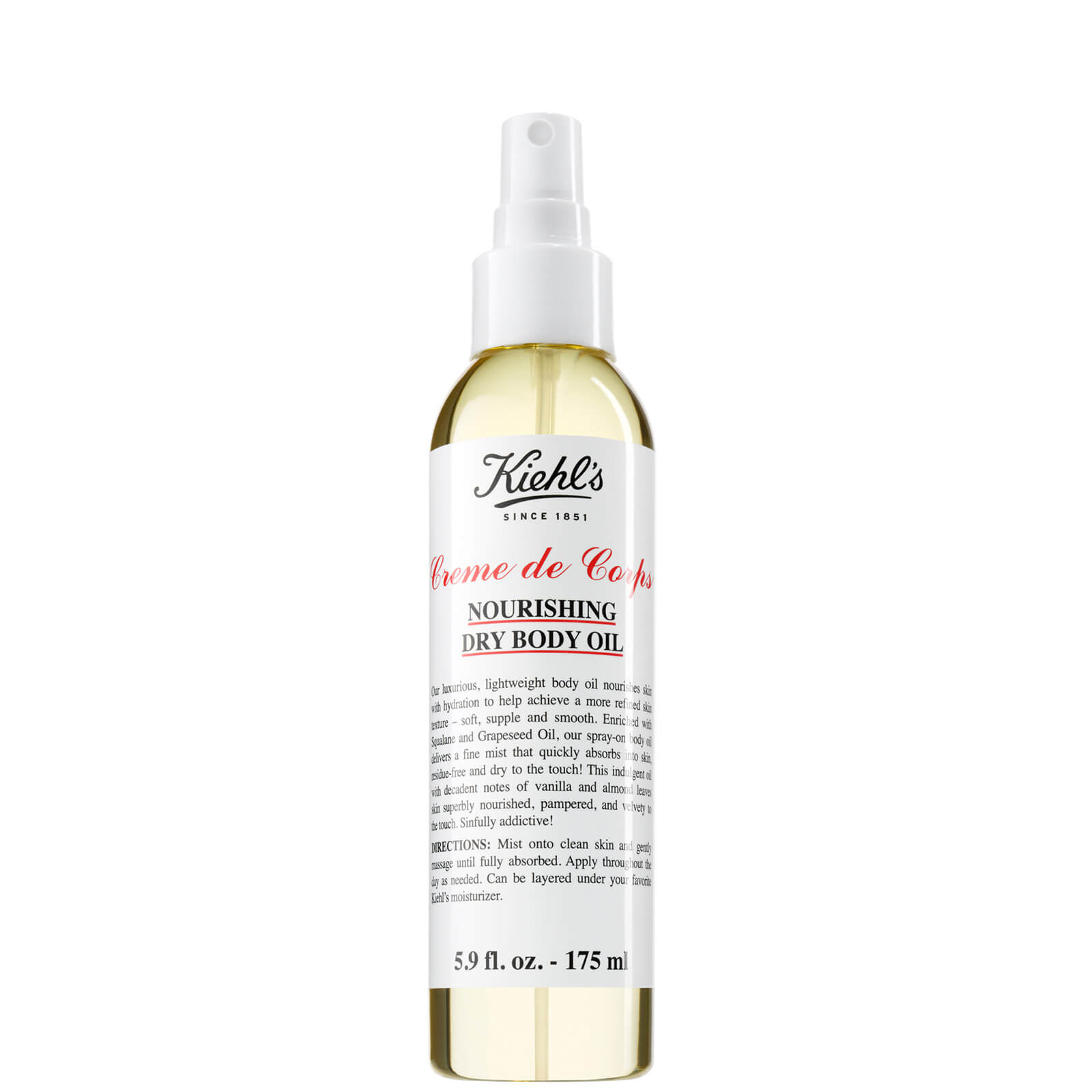 Kiehl’s Crème De Corps Nourishing Dry Body Oil (Various Sizes) – 175ml