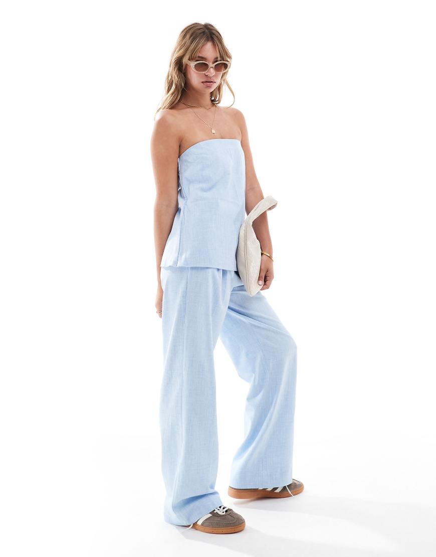 Abercrombie & Fitch Sloane Co-ord Tailored Trouser In Light Blue