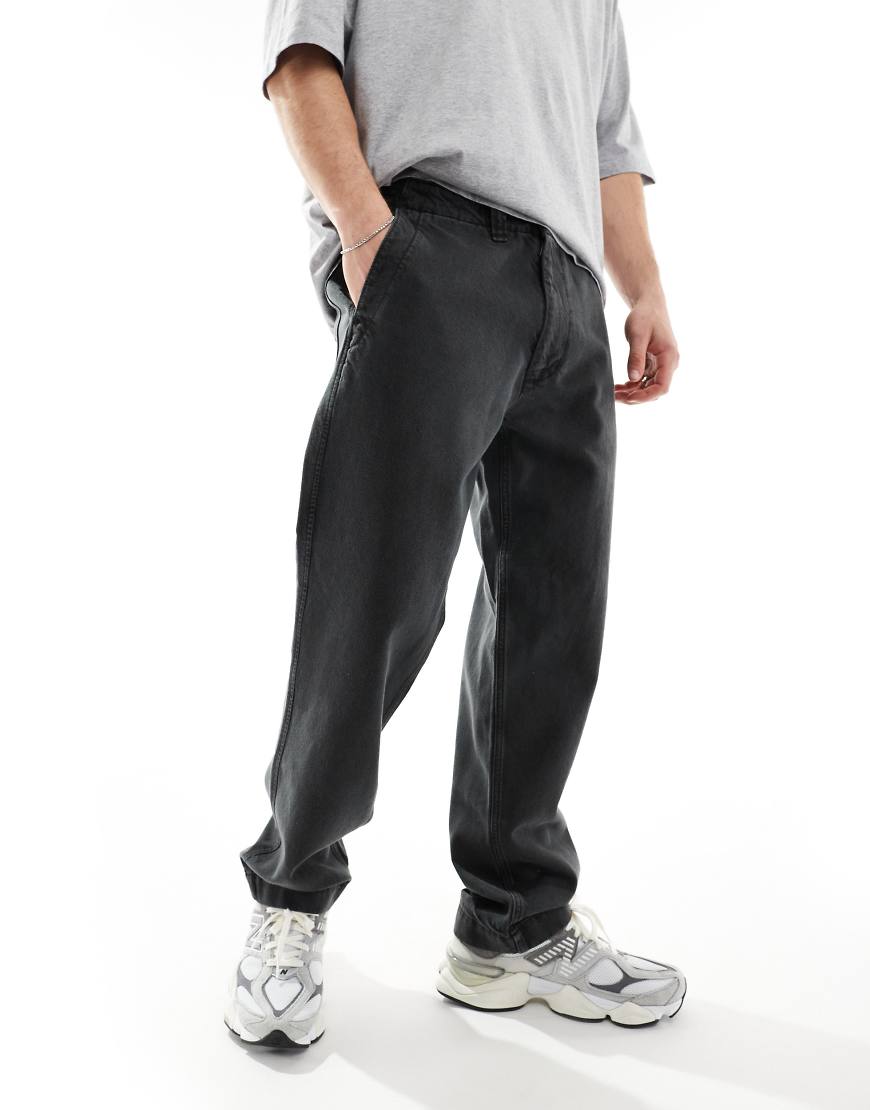 Abercrombie & Fitch Lightweight Loose Fit Jeans In Washed Black