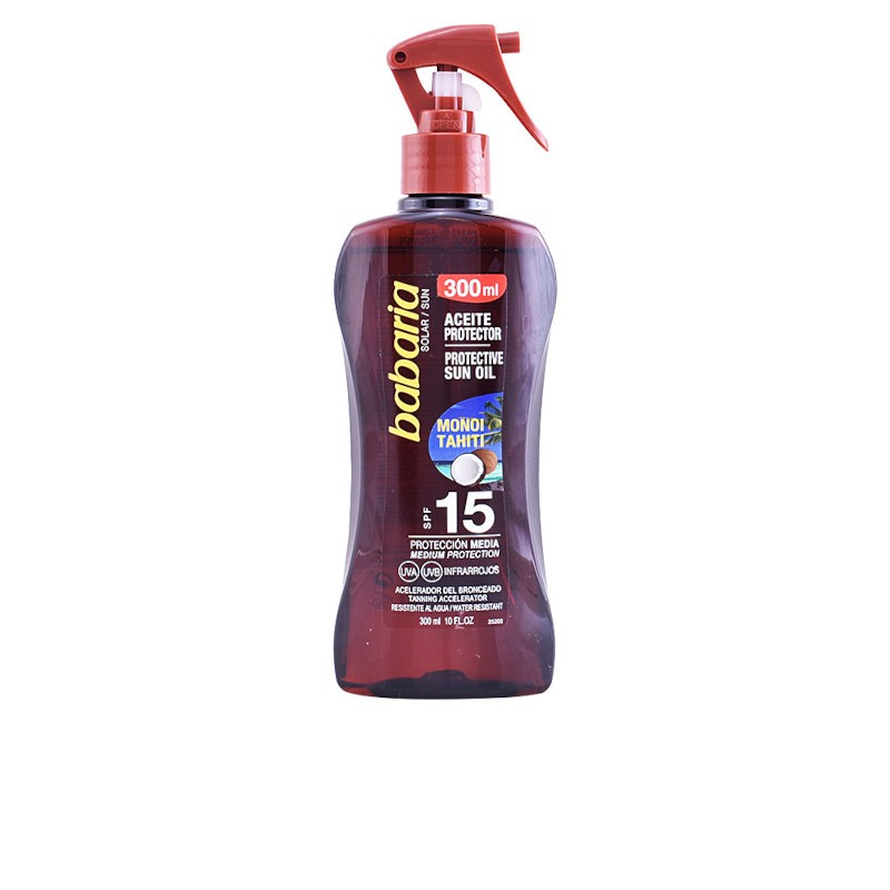 Babaria – Protective Sun Oil With Tahitian Monoi Oil SPF15 (300ml)