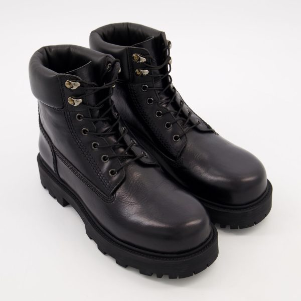 Black Leather Work Boots
