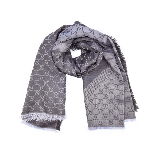 Gucci - Light Grey Silk & Wool Blend Scarf