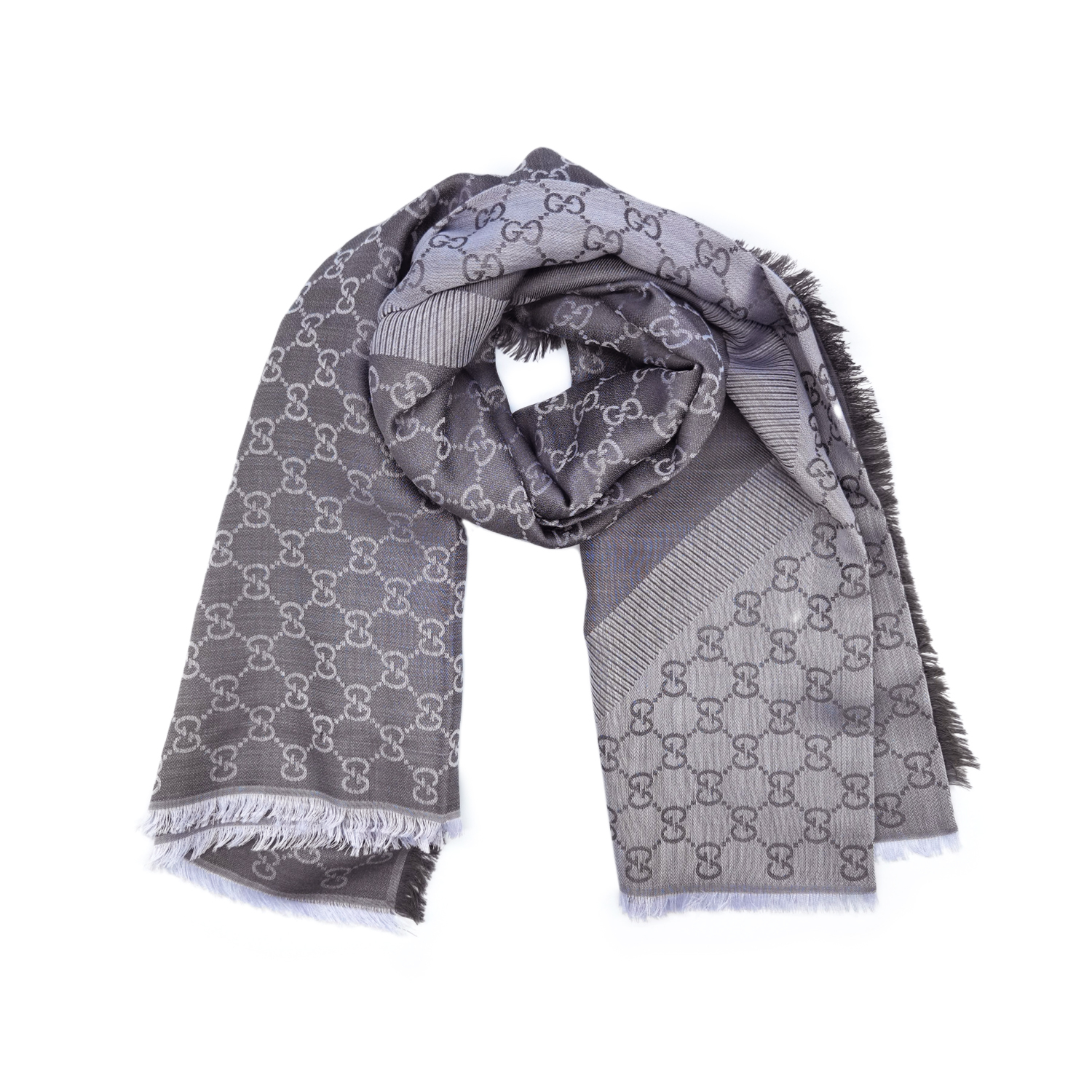 Gucci – Light Grey Silk & Wool Blend Scarf