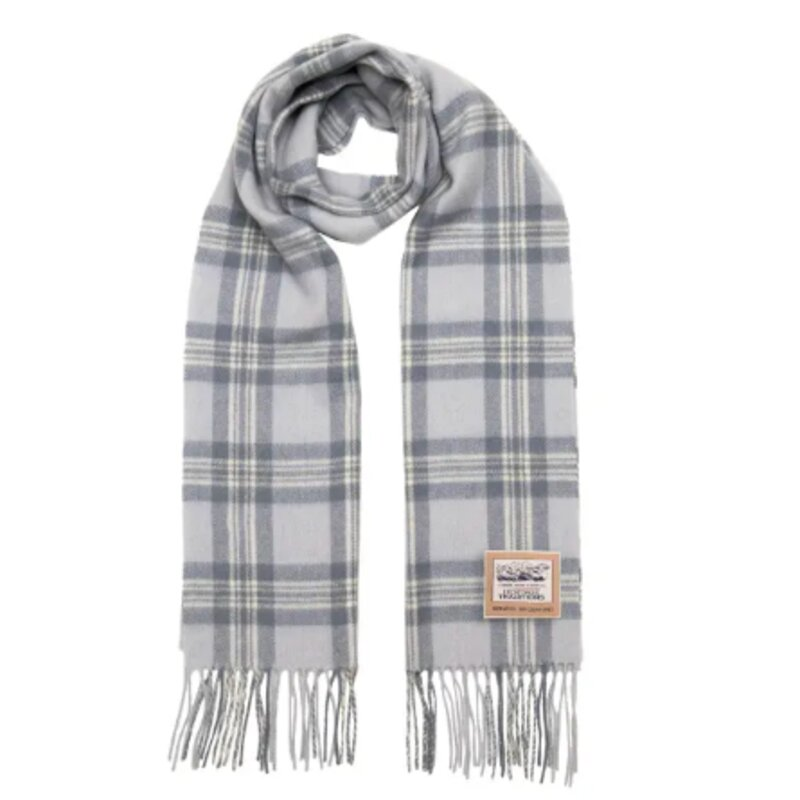 Heritage Traditions- Check Wool Scarf – Powder Grey