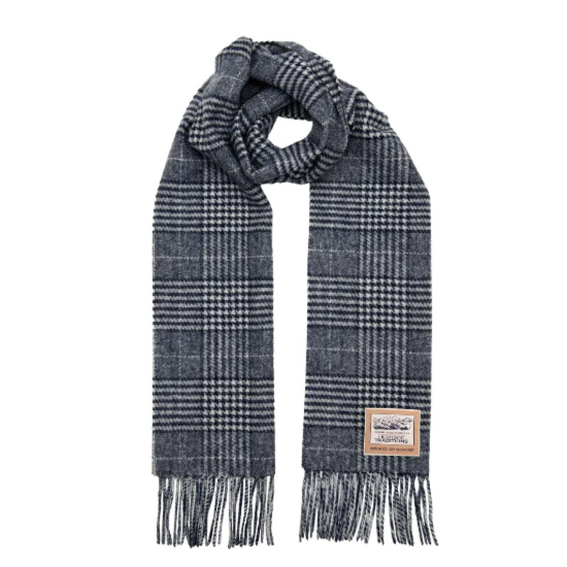 Heritage Traditions- Prince Of Wales Check Wool Scarf – Blue