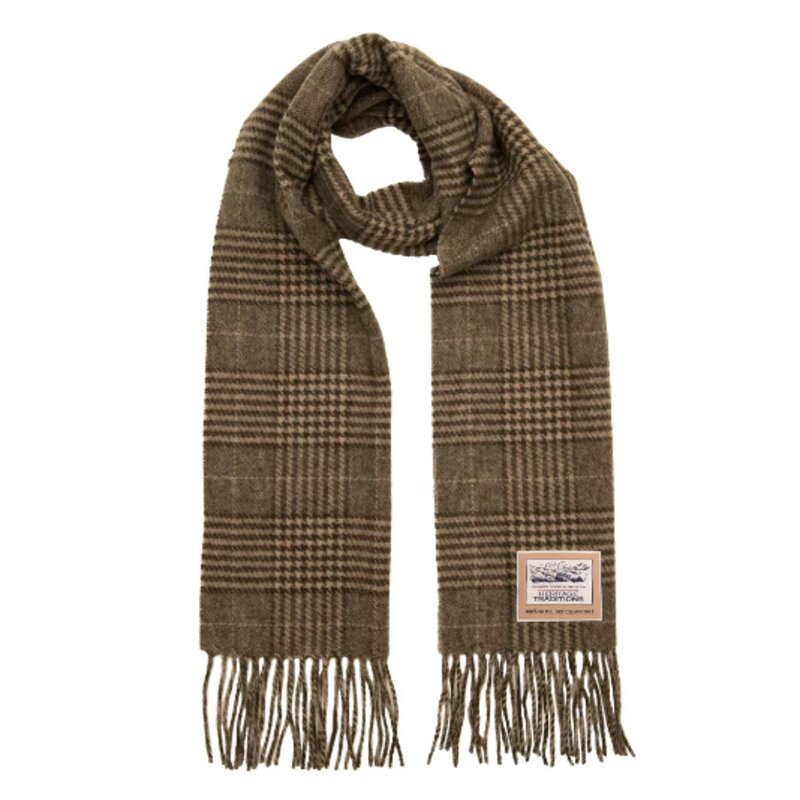 Heritage Traditions- Prince Of Wales Check Wool Scarf – Green