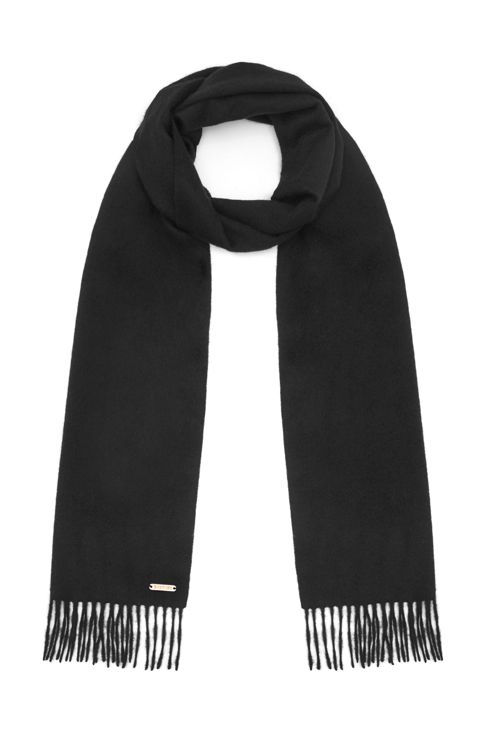 Hortons England – 100% Cashmere Scarf -Black