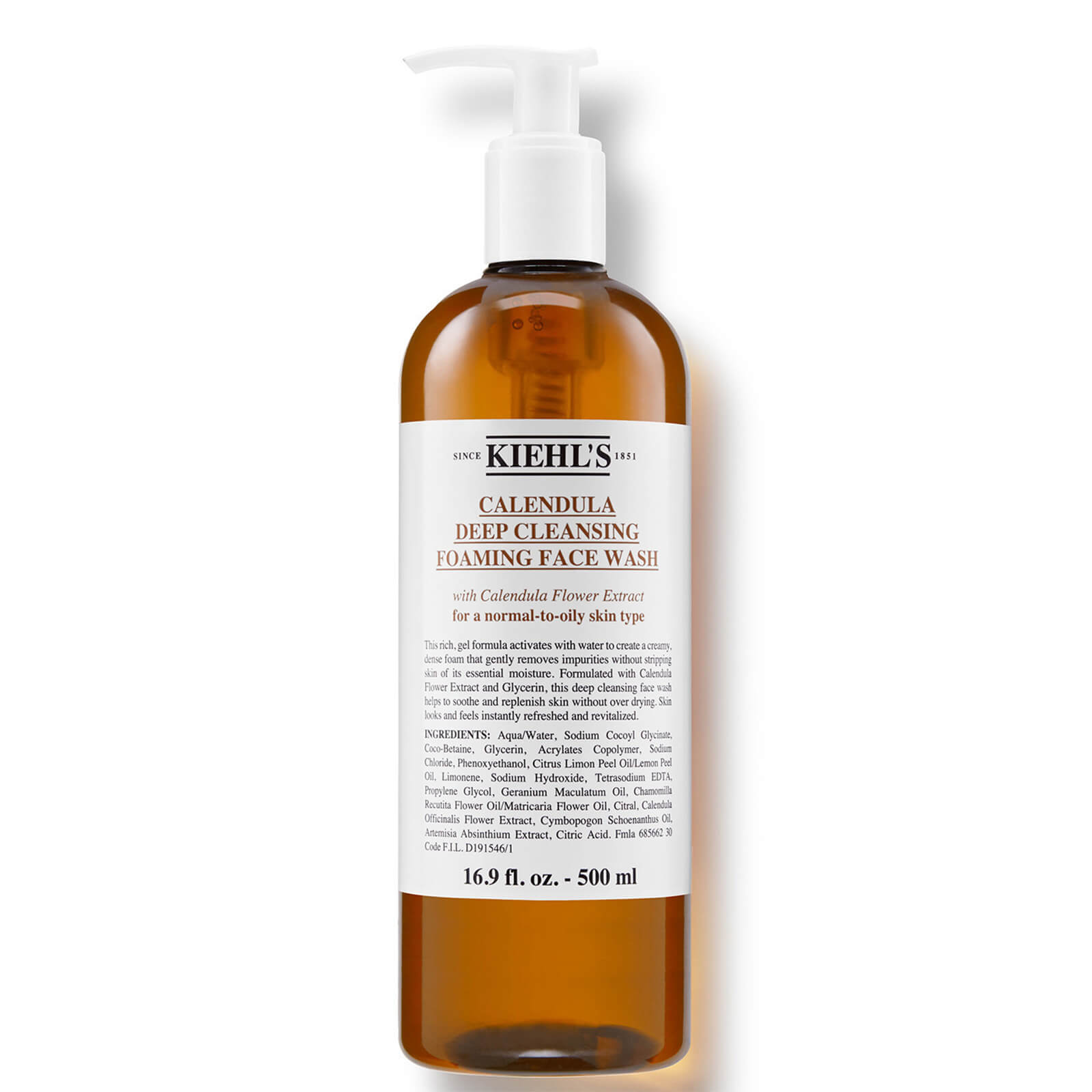 Kiehl’s Calendula Deep Cleansing Foaming Face Wash (Various Sizes) – 500ml