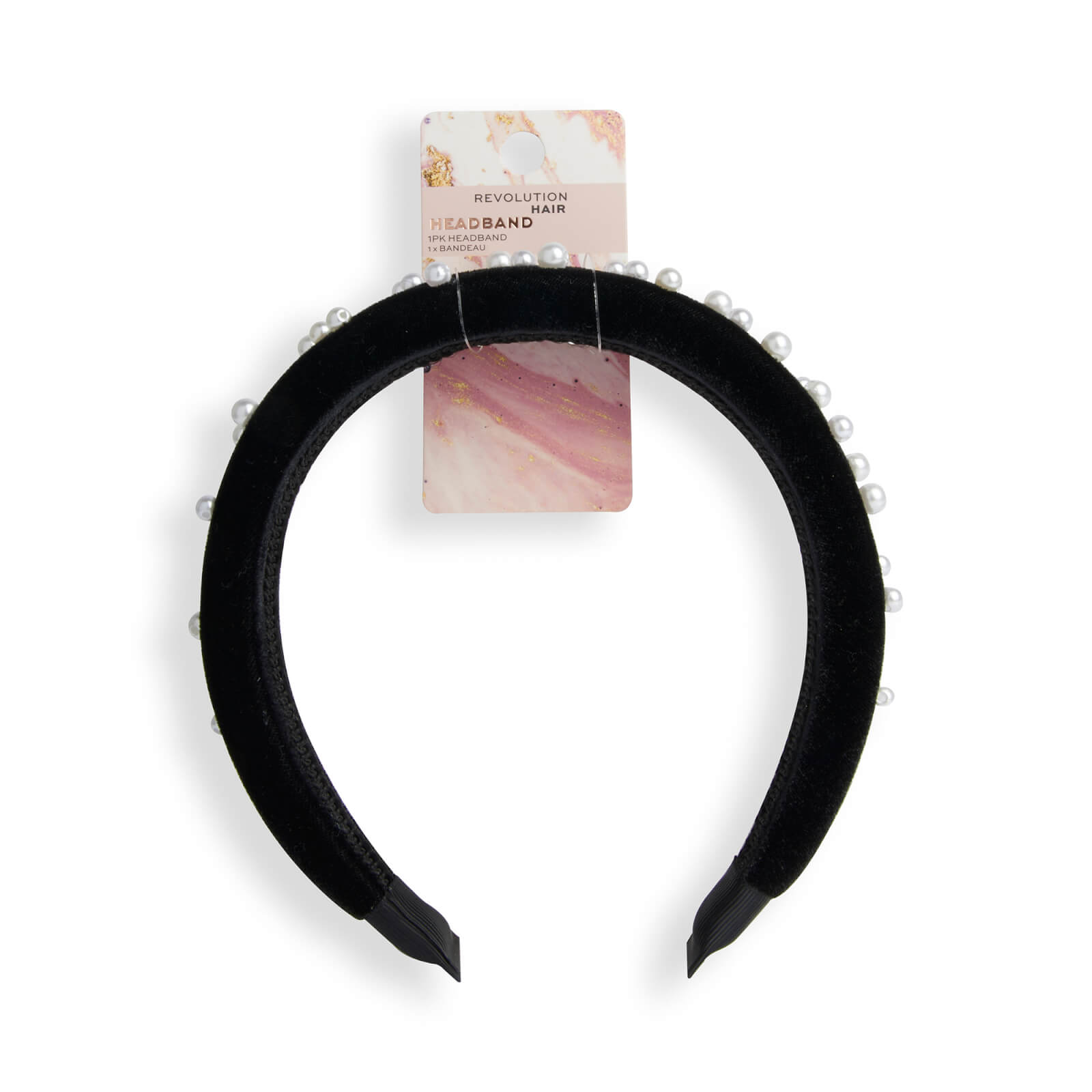 Revolution Haircare Pearl Velvet Headband – Black