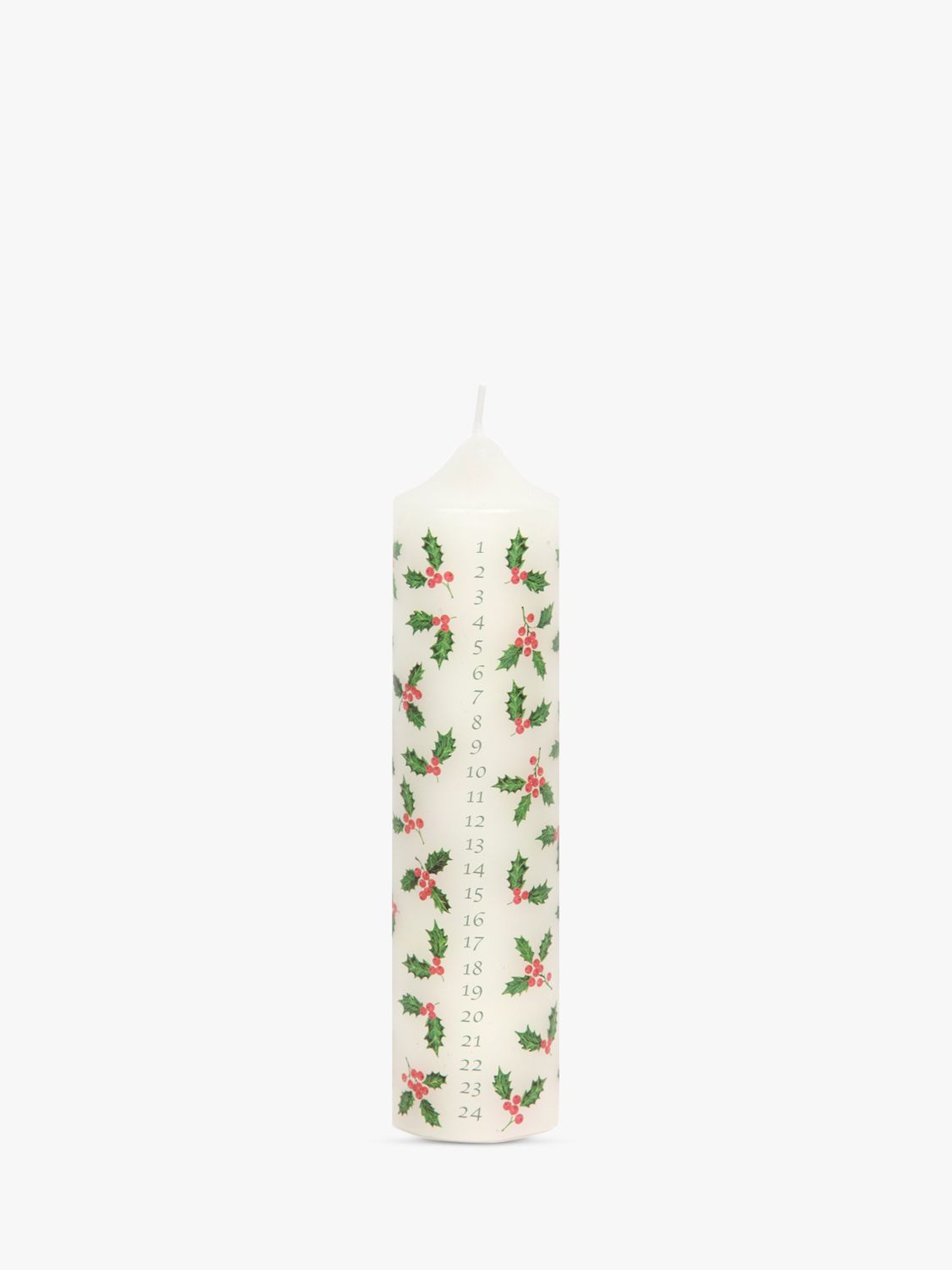 Talking Tables Holly Advent Pillar Candle, H20.5cm